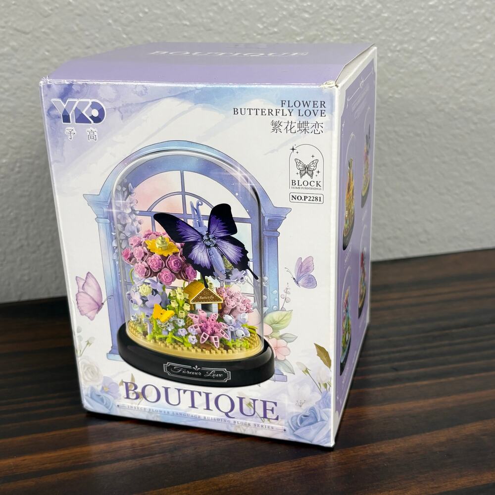Boutique Butterfly Botanical Garden Buildable Desktop Terrarium Whimsical Decor
